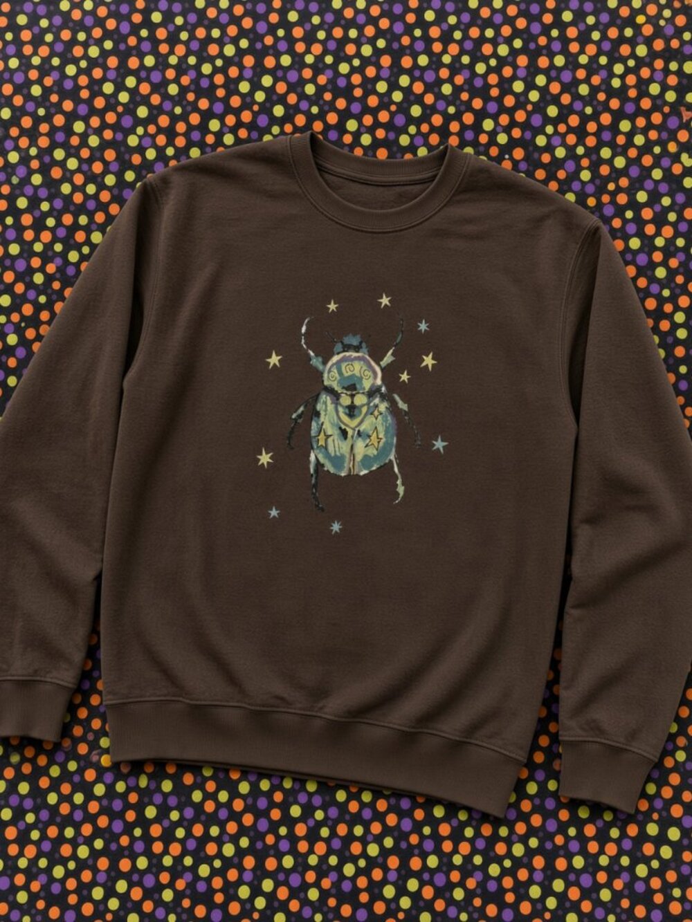 Celestial Jewel Beetle Bug Stars Graphic Sweatshirt Gildan Heavy Blend Pullover
